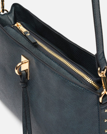 Engri kleine schoudertas met metalen details 