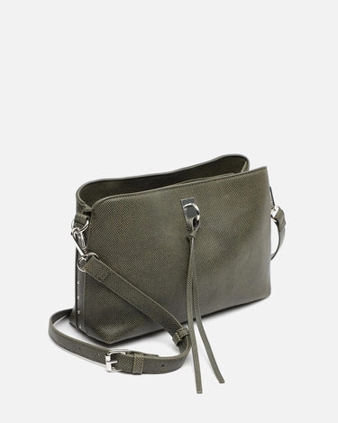 Engri kleine schoudertas met metalen details 