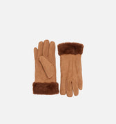 Carlota guantes de antelina con puño efecto pelo 