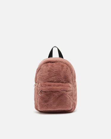 Flauschiger Rucksack mit Felloptik 