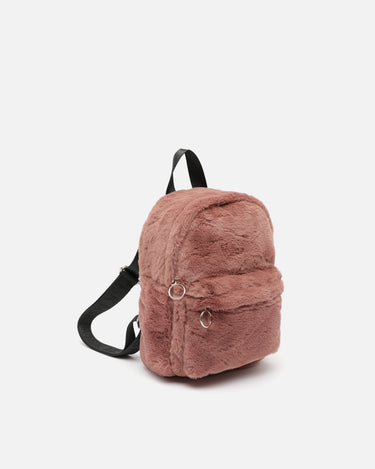 Flauschiger Rucksack mit Felloptik 