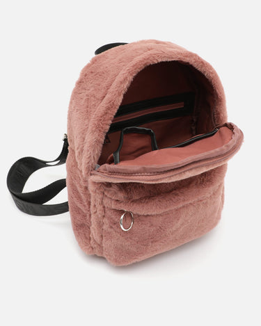 Flauschiger Rucksack mit Felloptik 