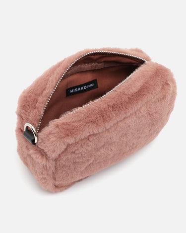 Petit sac bandoulière en fausse fourrure effet poil 