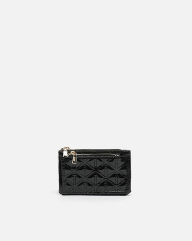 Revi patent leather double-zip coin purse 