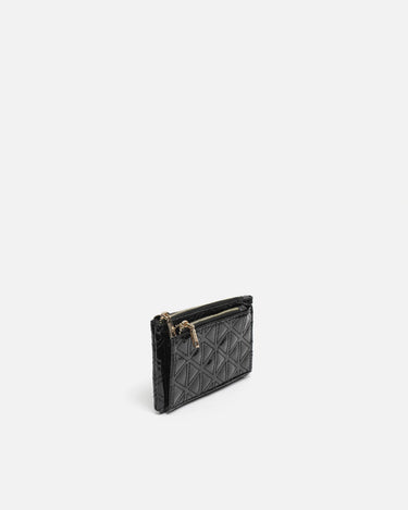 Revi patent leather double-zip coin purse 