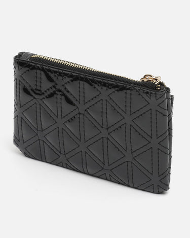Revi patent leather double-zip coin purse 