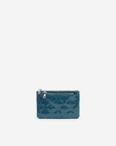 Revi patent leather double-zip coin purse 