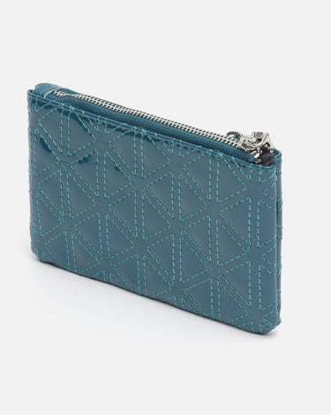 Revi patent leather double-zip coin purse 