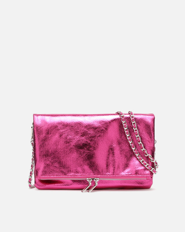 Nagiva bolso bandolera de fiesta con doble correa y acabado metalizado ED.