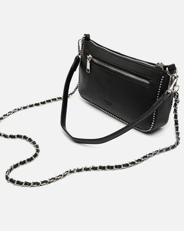 Sibila kleine Schultertasche mit Umhängegurt und Metall-Details 
