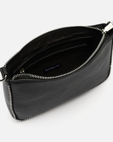 Sibila kleine Schultertasche mit Umhängegurt und Metall-Details 