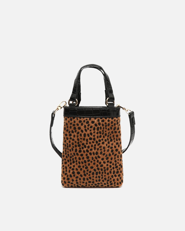 Samira borsa a mano piccola animal print con tracolla removibile ED.