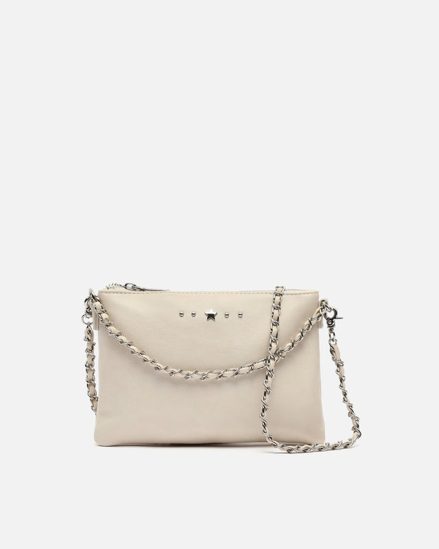 Nescofi-1 bolso bandolera de fiesta pequeño con doble cadena extraíble y detalles metálicos