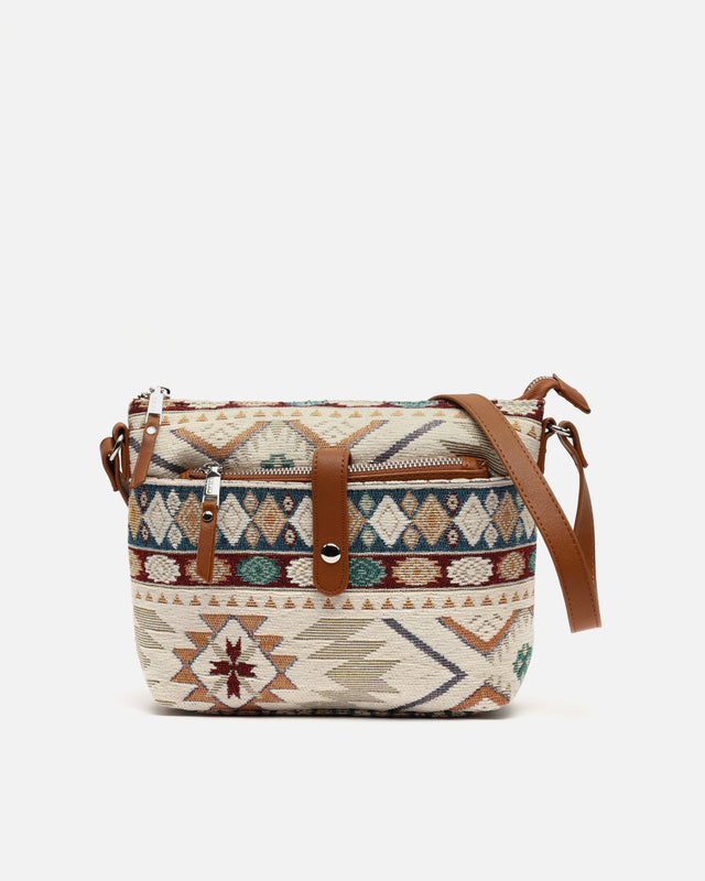 Tiani borsa a tracolla piccola con stampa jacquard e pochette piccola