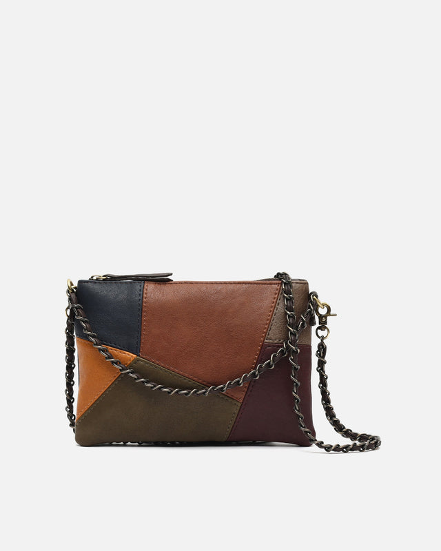 Popi bolso bandolera pequeño con estampado patchwork ED.