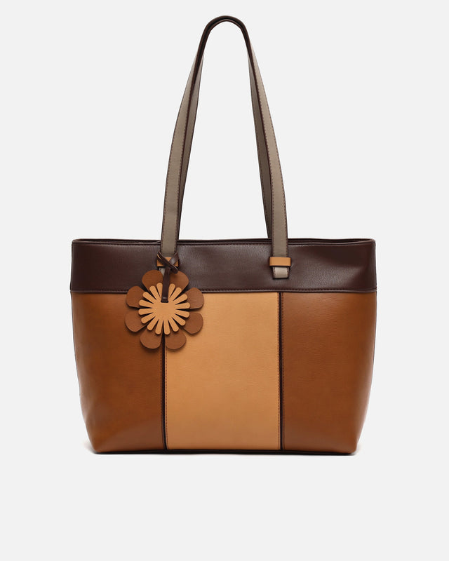 Filiberta-1 grand sac shopper tricolore avec pendentif