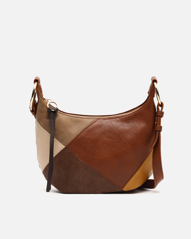 Abeyi borsa a tracolla piccola con stampa patchwork 