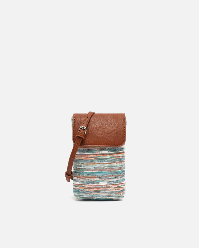 Lurdes mala a tiracolo mini para móvel estampado jacquard