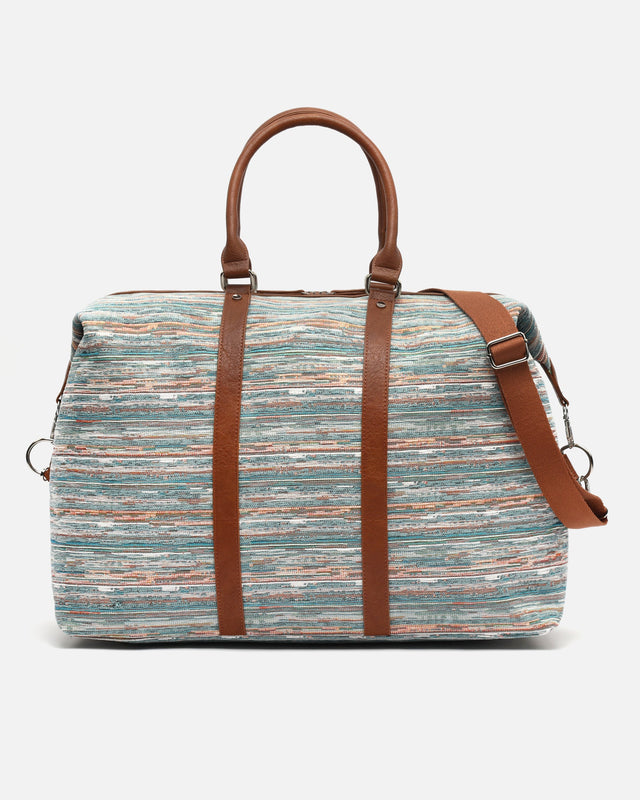 Lurdes weekendtas met afneembare schouderriem en jacquardprint 