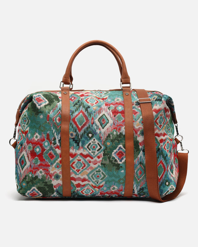 Zaria borsa weekend con stampa jacquard e tracolla removibile
