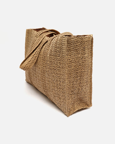 Cuadri bolso de hombro grande efecto rafia 