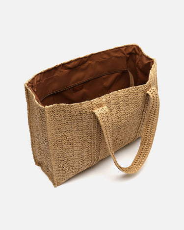 Cuadri bolso de hombro grande efecto rafia 