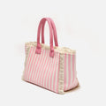 Barte bolso de hombro de tela con estampado de rayas 