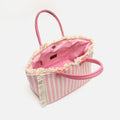 Barte bolso de hombro de tela con estampado de rayas 