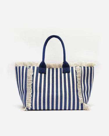 Barte bolso de hombro de tela con estampado de rayas 