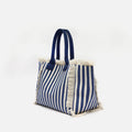 Barte bolso de hombro de tela con estampado de rayas 