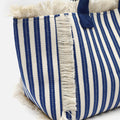 Barte bolso de hombro de tela con estampado de rayas 