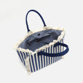 Barte bolso de hombro de tela con estampado de rayas 