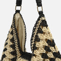 Ushu bolso hobo grande efecto rafia estampado 