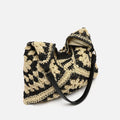 Ushu bolso hobo grande efecto rafia estampado 