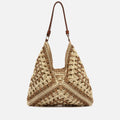 Ushu bolso hobo grande efecto rafia estampado 