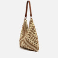 Ushu bolso hobo grande efecto rafia estampado 