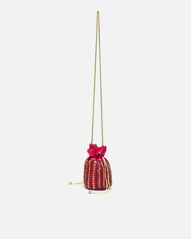 Saqui kleine Bucket-Tasche mit Perlen 