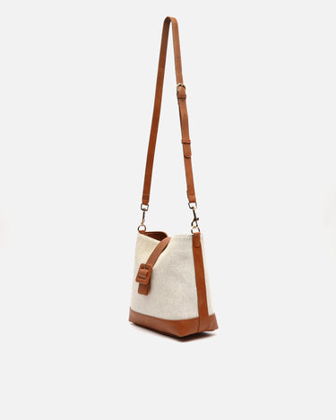 Sac Sora style hobo en similicuir avec effet raphia 