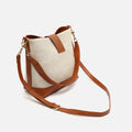 Sac Sora style hobo en similicuir avec effet raphia 