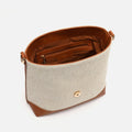 Sac Sora style hobo en similicuir avec effet raphia 