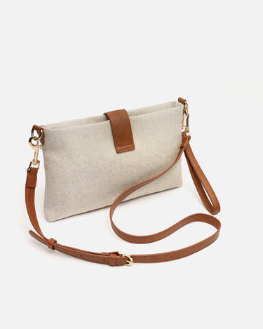 Sac à main Soro avec bandoulière effet raphia et fermeture détail 