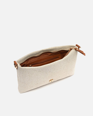 Sac à main Soro avec bandoulière effet raphia et fermeture détail 