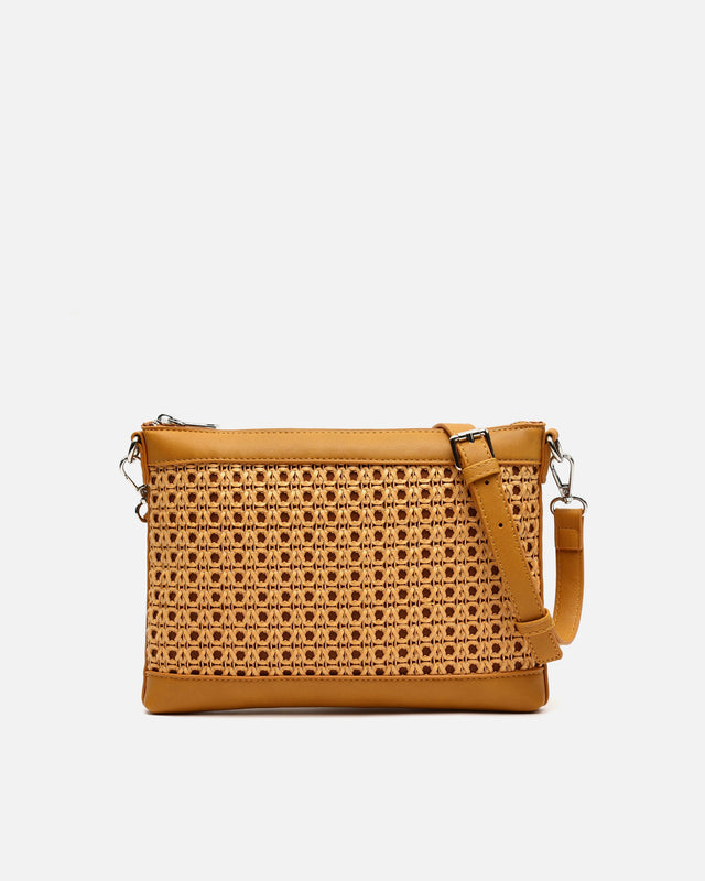 Eis bolso bandolera pequeño efecto rafia