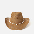 Bonnet effet raphia Niza avec détail de corde et perles 