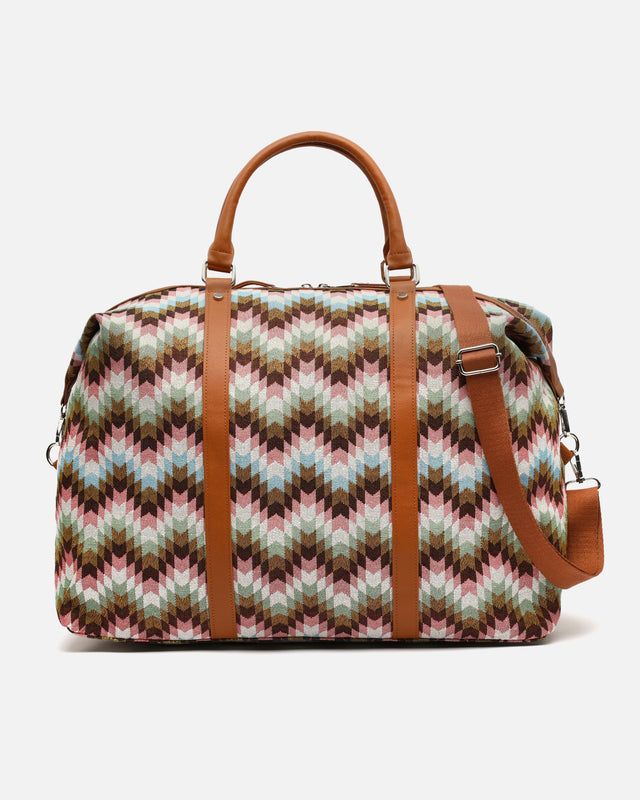 Dila sac week-end en jacquard imprimé avec bandoulière amovible