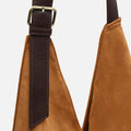 Vire bolso hobo grande efecto ante con cierre de botón 