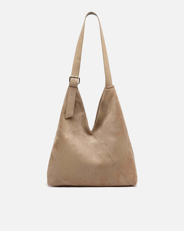 Vire bolso hobo grande efecto ante con cierre de botón 