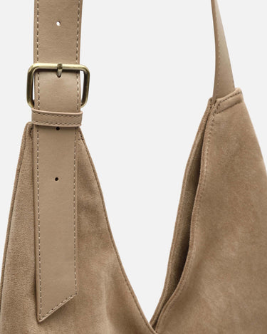 Vire bolso hobo grande efecto ante con cierre de botón 