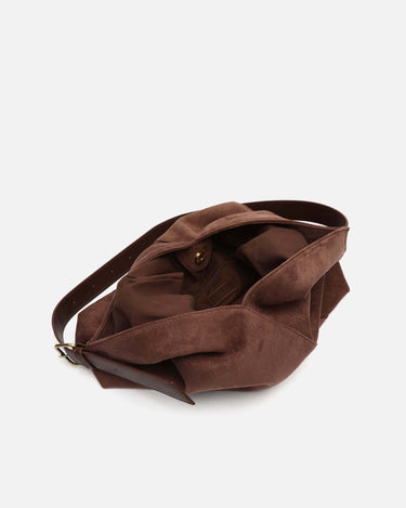 Vire bolso hobo grande efecto ante con cierre de botón 