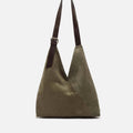 Vire bolso hobo grande efecto ante con cierre de botón 